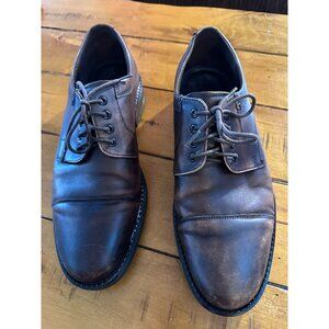 Ecco Mens Brown Leather Lace-Up Oxford Shoes